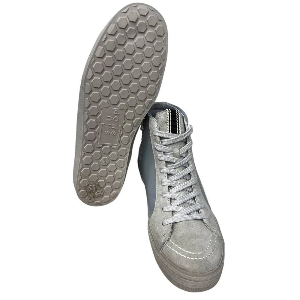 Shu Shop Rooney High Top Woman's Sneakers Metallic Aqua Sz 10